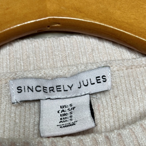 Sincerely Jules Argyle Crop Sweater Beige Academia Preppy Collegiate Rugby Small - Picture 3 of 6